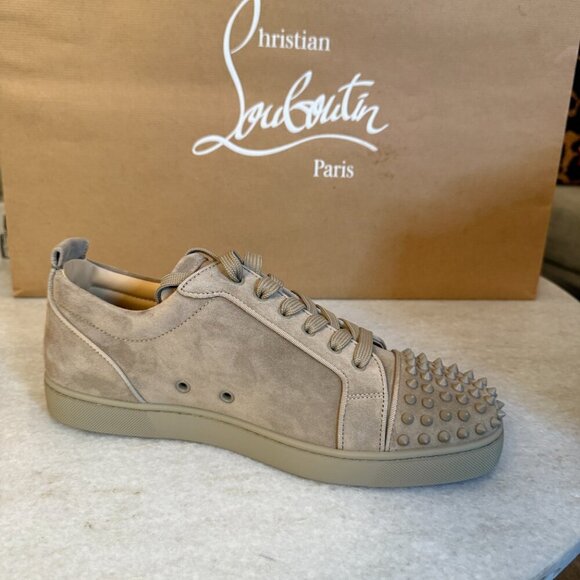 Christian Louboutin 3160934 Brown Suede Louis Jr. Spikes Orlato Sneaker, 45.5 46 - Picture 13 of 15